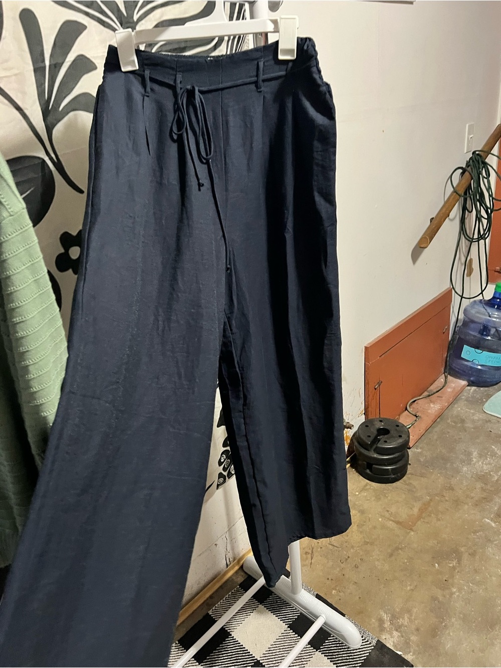 Sienna Sky Navy  Wide Leg Drawstring Pants Size L